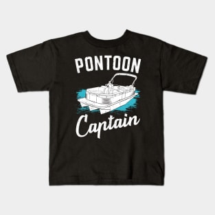 Pontoon Captain Boat Boating Gift Kids T-Shirt